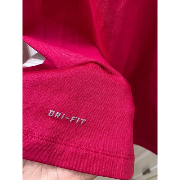 NIKE DRI-FIT Pink Long Sleeve Turtleneck Shirt Top Sz L Fuchsia Thumb Hole - Picture 5 of 10